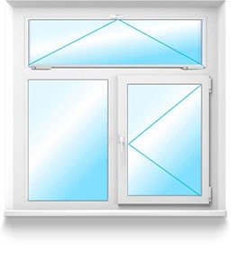 Формы окон: Двухстворчатые с фрамугой